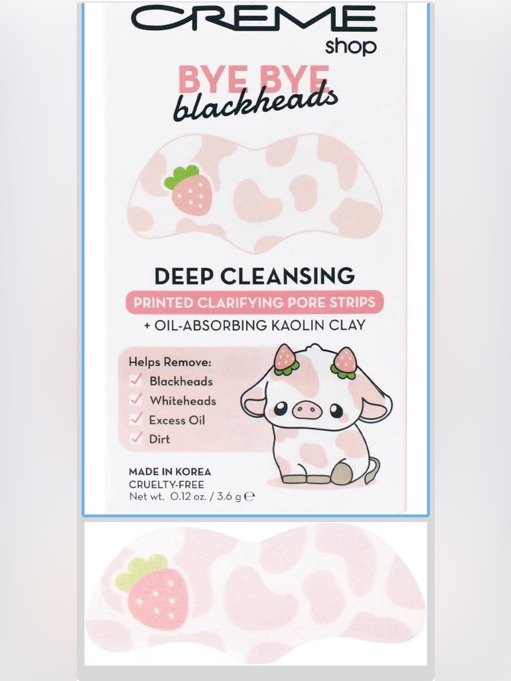6 boxes -🍓 The Crème Shop Bye Bye Blackheads – Moo Berry Pore Strips - Picture 4 of 4